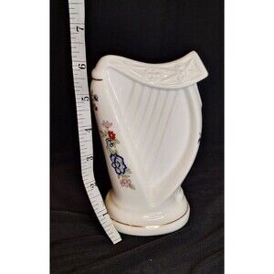 Harp Vase Made in Galway Ireland Royal Tara Bone China Rose Floral Motif 6"